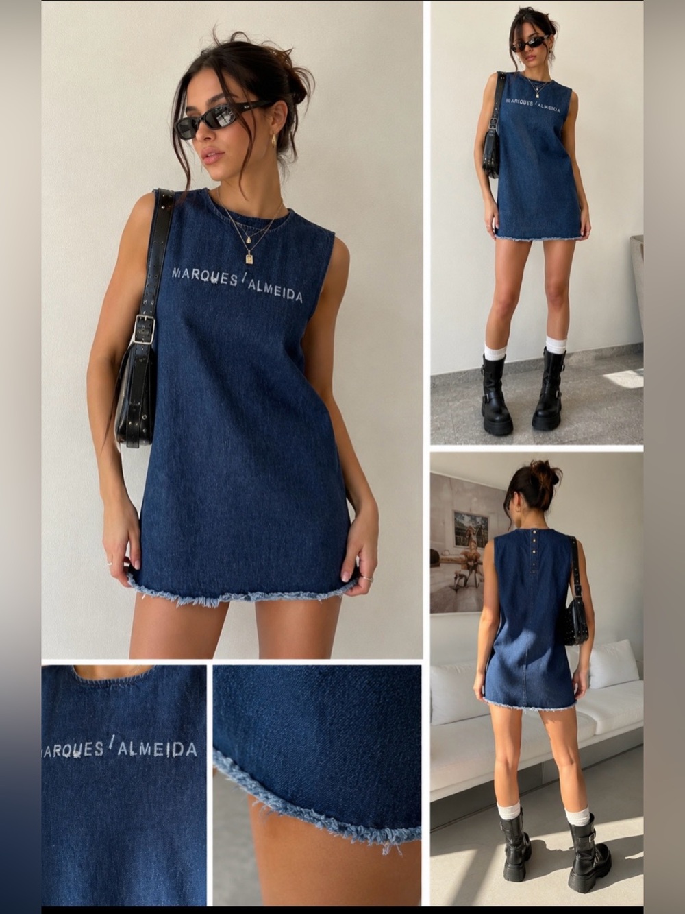 MARQUES/ALMEIDA & TOPSHOP Dark Blue Denim Dress